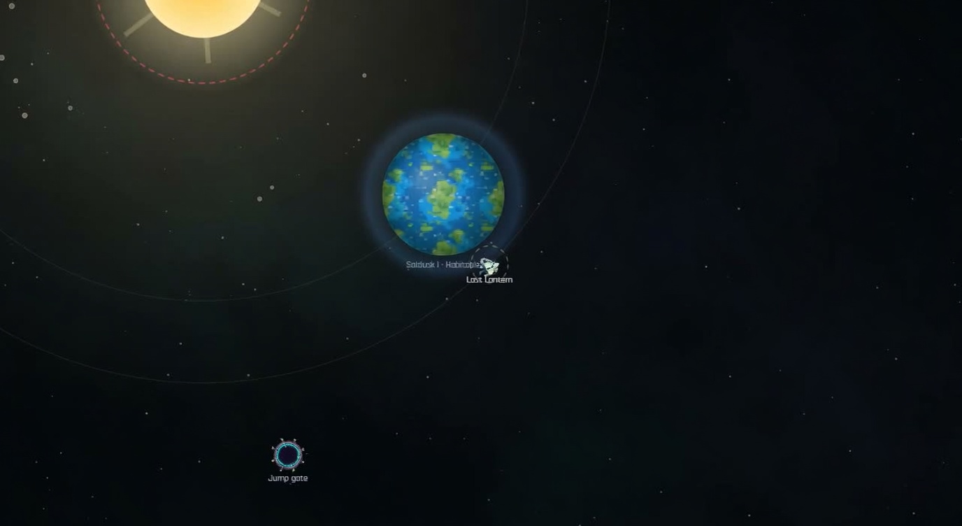 An independent ship leaving a station