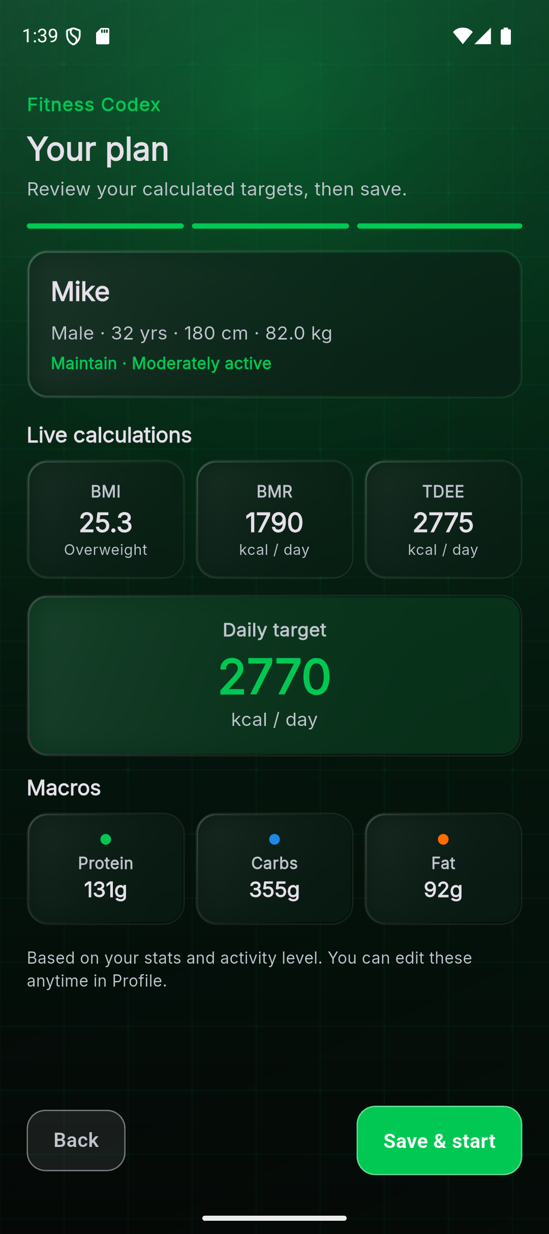 FitnessCodex app screenshot 3